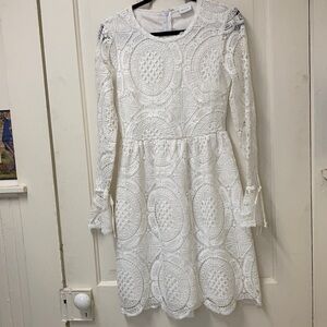 Villa lace lined dress, with scalloped hem, size S